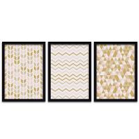 Conjunto Quadros Decorativos 3 pçs 20x30 Formas Geométricas - 1