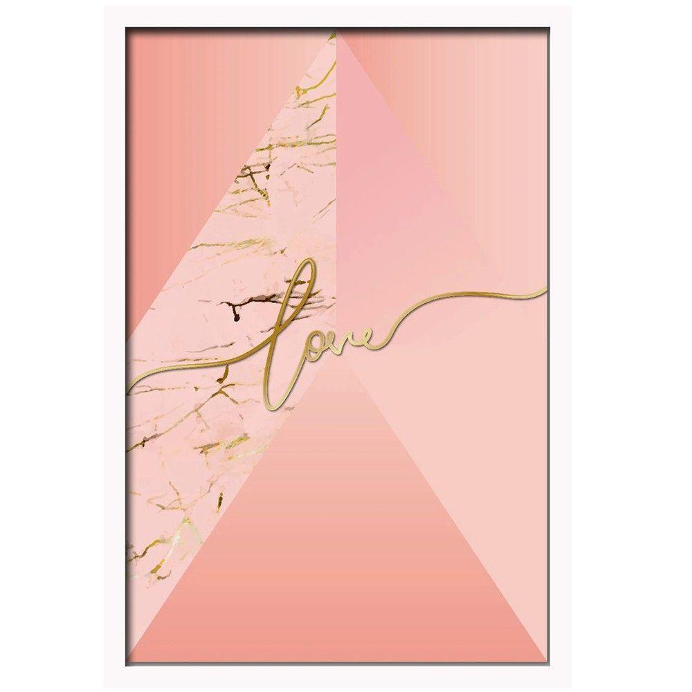 Conjunto Quadros Decorativos 3 peças MDF 20x30 Formas Rosa - 6