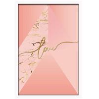 Conjunto Quadros Decorativos 3 peças MDF 20x30 Formas Rosa - 5