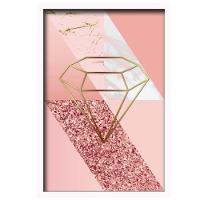 Conjunto Quadros Decorativos 3 peças MDF 20x30 Formas Rosa - 7