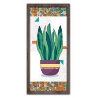 Conjunto Quadros Decorativos 2 pçs 20x45 Vasos e Azulejos