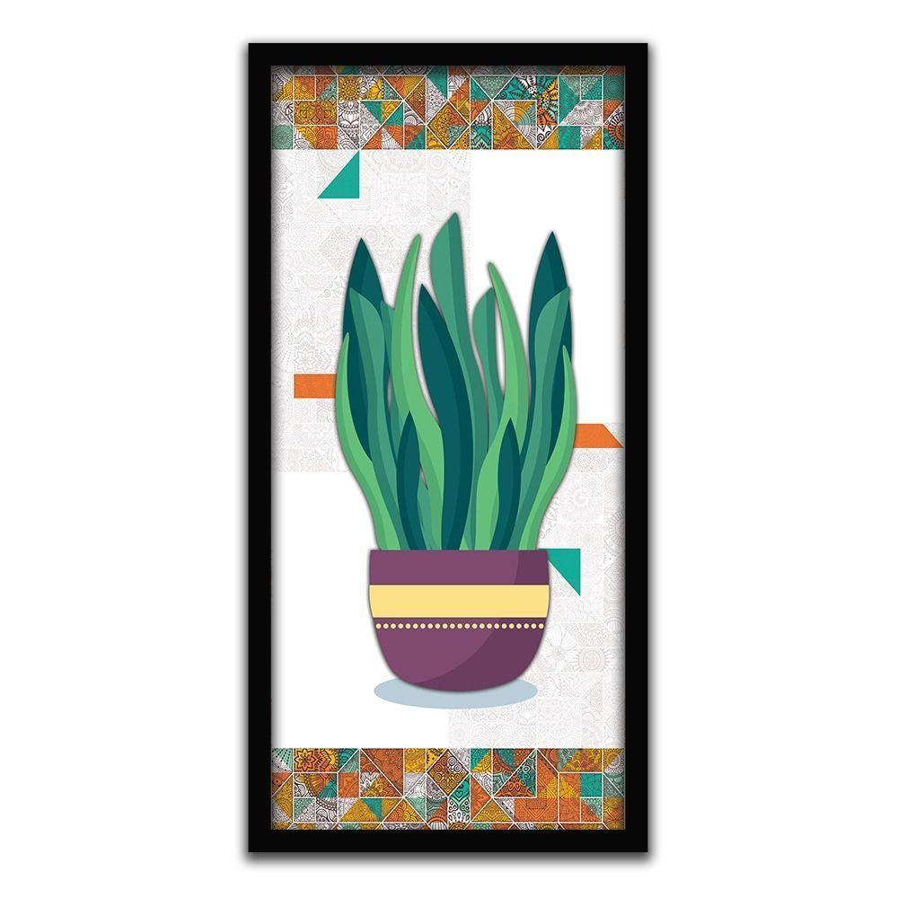 Kit 2 Quadros Decorativos 20x45 Vasos e Azulejos Titulos - 2