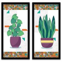 Kit 2 Quadros Decorativos 20x45 Vasos e Azulejos Titulos - 3