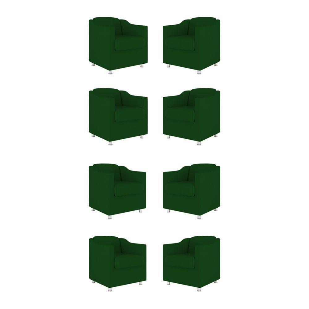 Kit 08 Poltronas Tilla Consultório Recepção Sala Suede Cor:verde - 1