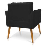 Kit 2 Poltronas Aline Suede Pés Palito Castanho - D'rossi Cor Preto - 8