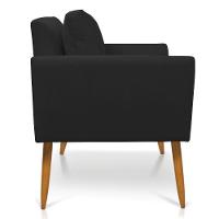 Kit 2 Poltronas Aline Suede Pés Palito Castanho - D'rossi Cor Preto - 10