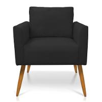 Kit 2 Poltronas Aline Suede Pés Palito Castanho - D'rossi Cor Preto - 12