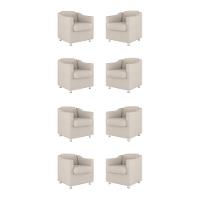 Kit 08 Poltronas Tilla Consultório Recepção Sala Suede Cor:bege - 1
