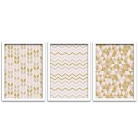 Conjunto Quadros Decorativos 3 pçs 20x30 Formas Geométricas - 1
