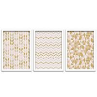 Conjunto Quadros Decorativos 3 pçs 20x30 Formas Geométricas - 2