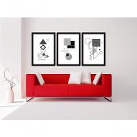 Conjunto Quadros Decorativos 3 pçs 40x60 Formas Geométricas - 1