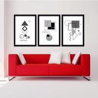 Conjunto Quadros Decorativos 3 pçs 40x60 Formas Geométricas - 2