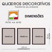 Conjunto Quadros Decorativos 3 pçs 40x60 Formas Geométricas