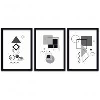 Conjunto Quadros Decorativos 3 pçs 40x60 Formas Geométricas - 6
