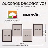 Conjunto Quadros Decorativos 4 peças MDF 20x30 Elementos