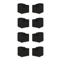 Kit 08 Poltronas Tilla Consultório Recepção Sala Suede Cor:preto - 1