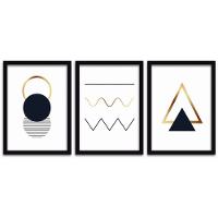 Conjunto Quadros Decorativos 3 peças MDF 30x40 Formas 2
