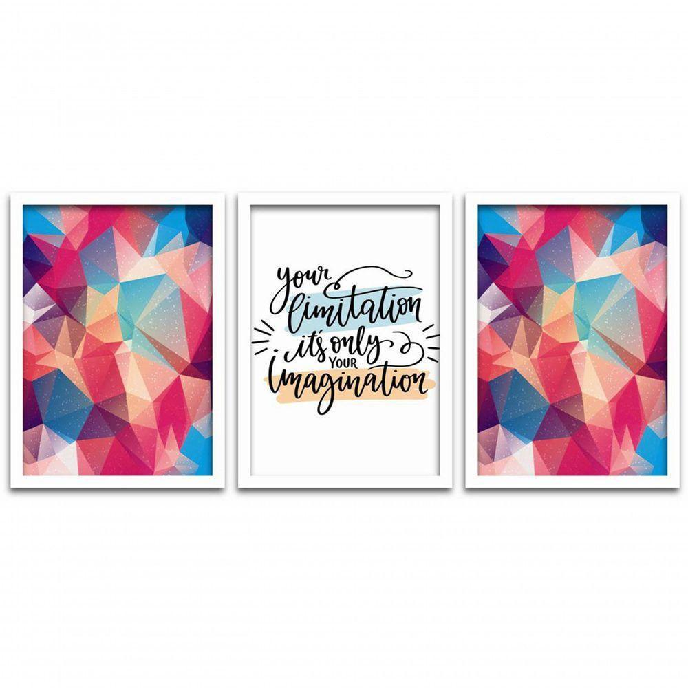 Conjunto Quadros Decorativos 3 pçs MDF 30x40 Forma Frases 2 - 1