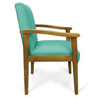 Kit 2 Poltronas Eloisa Suede Base De Madeira Castanho - D'Rossi Azul Turquesa - 6