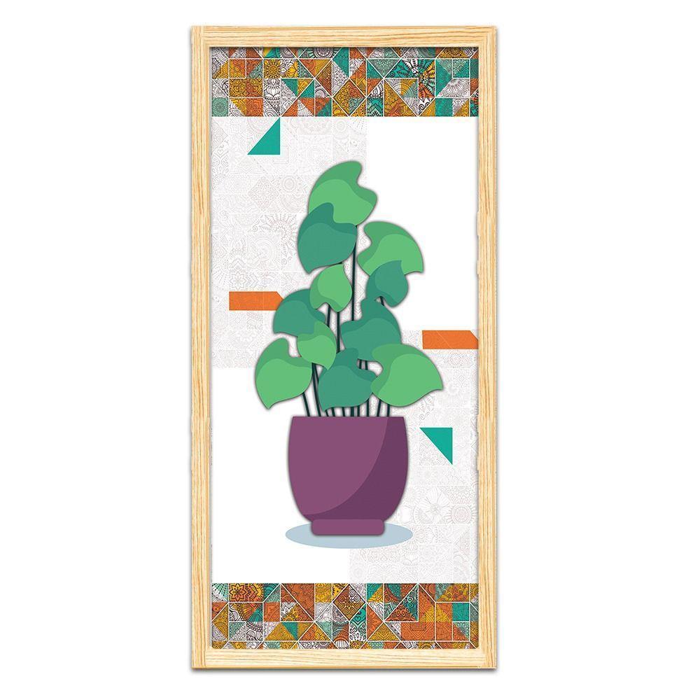 Kit 2 Quadros Decorativos 20x45 Vasos e Azulejos - 9