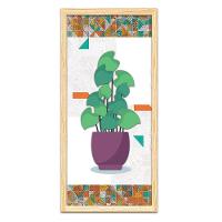 Kit 2 Quadros Decorativos 20x45 Vasos e Azulejos - 11