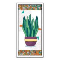 Kit 2 Quadros Decorativos 20x45 Vasos e Azulejos - 10