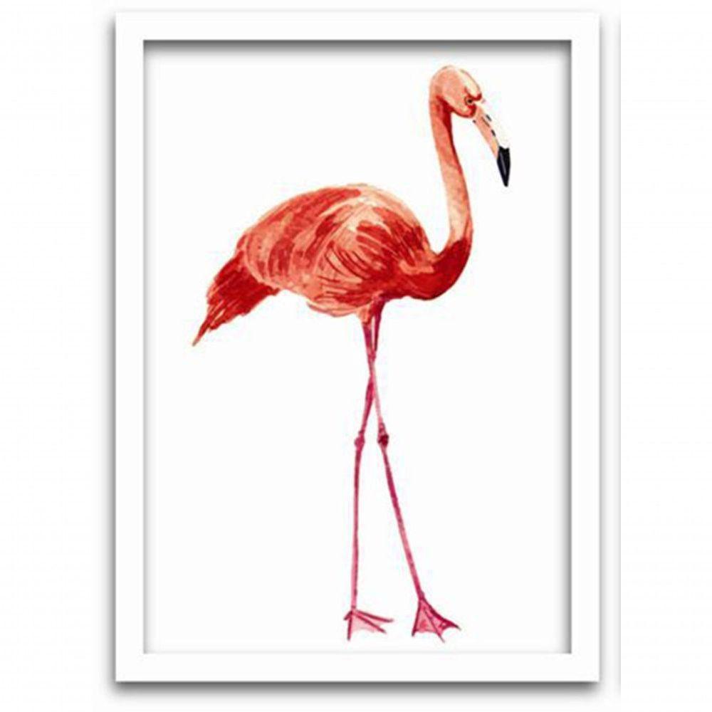 Kit 3 Quadros Mdf 20x30 Flamingos 2 Titulos Moldura Branca - 7