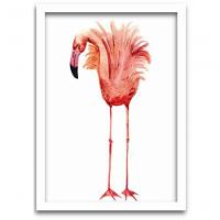 Kit 3 Quadros Mdf 20x30 Flamingos 2 Titulos Moldura Branca - 5