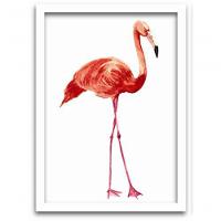 Kit 3 Quadros Mdf 20x30 Flamingos 2 Titulos Moldura Branca - 7