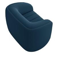 Kit 2 Poltronas Decorativas Sala De Estar Adam Veludo Azul Marinho G45 - Gran Belo