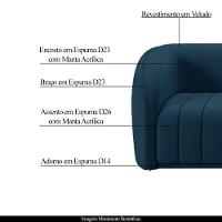 Kit 2 Poltronas Decorativas Sala De Estar Adam Veludo Azul Marinho G45 - Gran Belo - 15