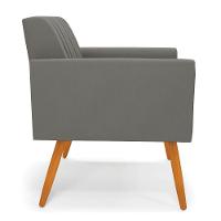 Kit 2 Poltronas Viena Gomada Suede Pés Palito Castanho - D'rossi Cor Grafite - 6