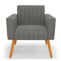 Kit 2 Poltronas Viena Gomada Suede Pés Palito Castanho - D'rossi Cor Grafite - 7