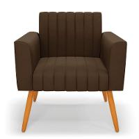 Kit 2 Poltronas Viena Gomada Suede Pés Palito Castanho - D'rossi Cor Marrom - 7