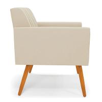 Kit 2 Poltronas Viena Gomada Suede Pés Palito Castanho - D'rossi Cor Bege - 6