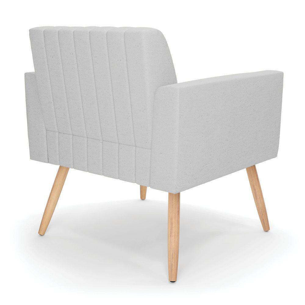 Kit 2 Poltronas Viena Gomada Linho Cinza A05 Pés Palito Natural - D'rossi - 5