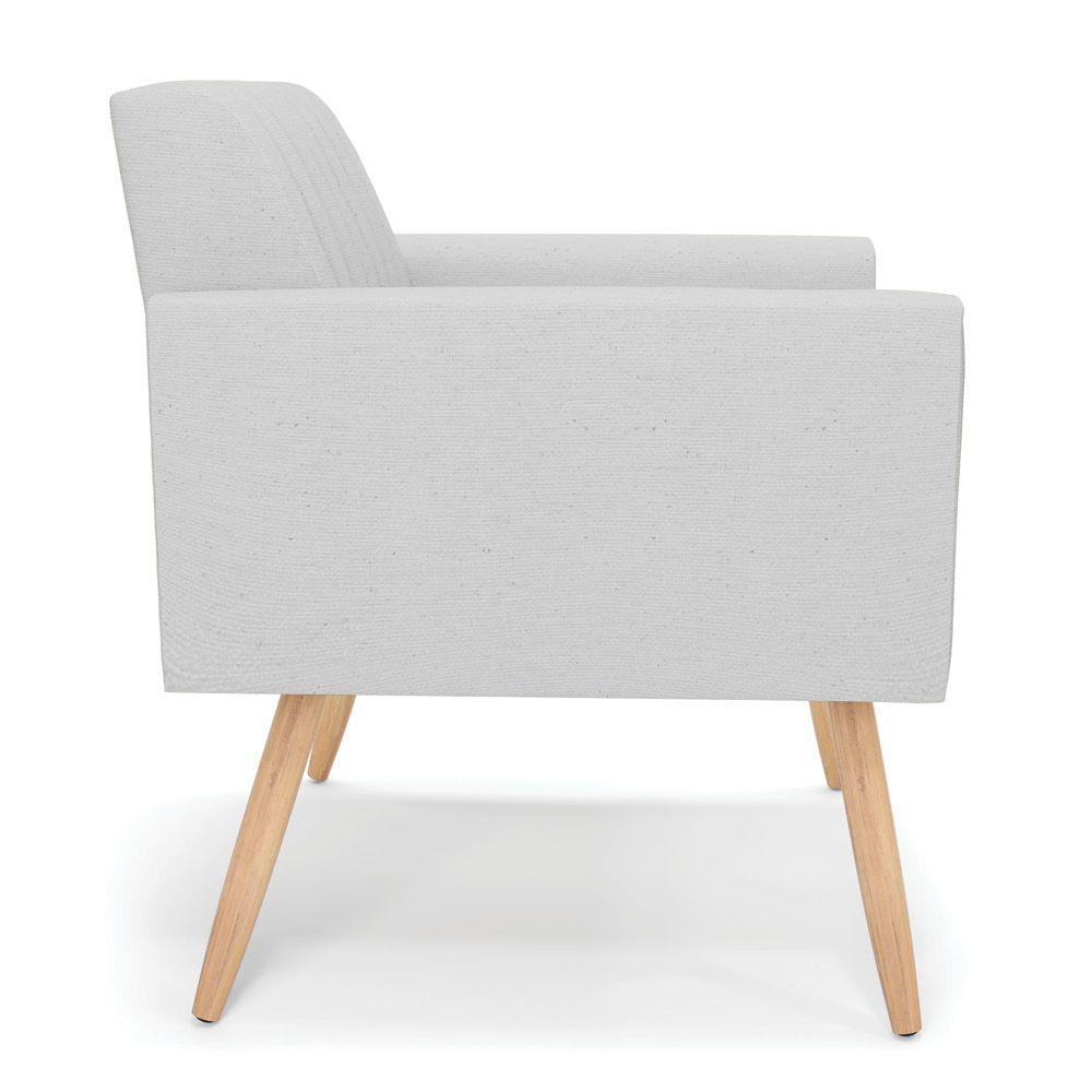 Kit 2 Poltronas Viena Gomada Linho Cinza A05 Pés Palito Natural - D'rossi - 6