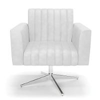 Kit 2 Poltronas Giratória Viena Gomada Corano Branco Base Cromada - D'rossi - 6