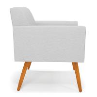 Kit 2 Poltronas Viena Gomada Linho Cinza A05 Pés Palito Castanho - D'rossi - 6