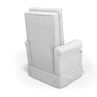 Poltrona De Amamentação Com Balanço E Puff Laura Linho Cinza Grosso Tc187 Base De Madeira - D'rossi - 10