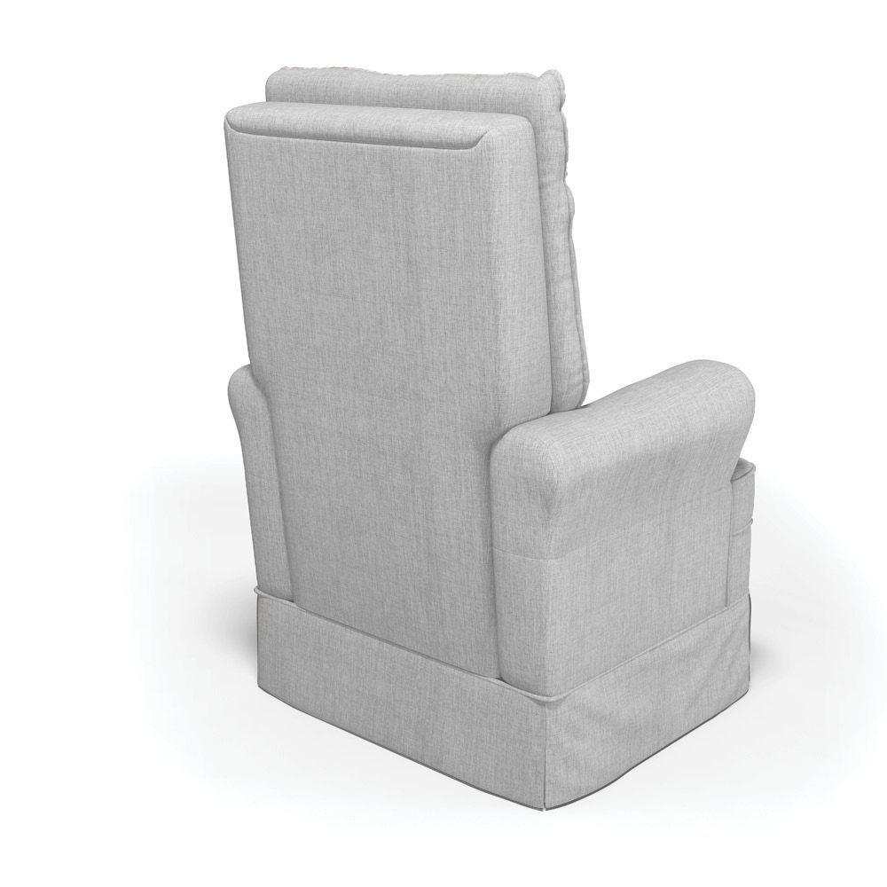 Poltrona De Amamentação Com Balanço Laura Linho Base De Madeira - D'rossi Cor Cinza - 4