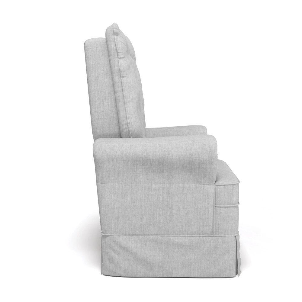 Poltrona De Amamentação Com Balanço Laura Linho Base De Madeira - D'rossi Cor Cinza - 5