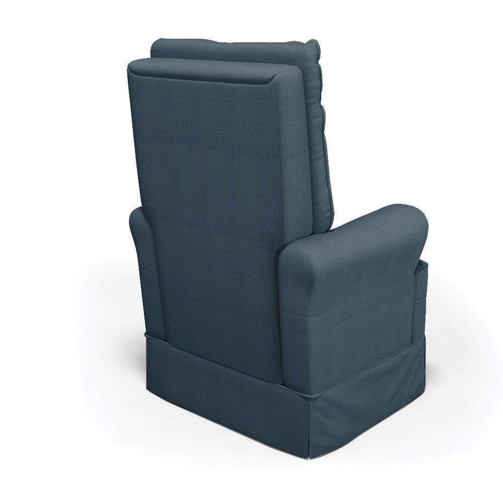 Poltrona De Amamentação Com Balanço Laura Linho Base De Madeira - D'rossi Cor Azul - 4