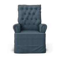 Poltrona De Amamentação Com Balanço Laura Linho Base De Madeira - D'rossi Cor Azul - 6