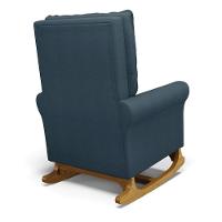 Poltrona De Amamentação Com Balanço Laura Linho Azul Tc195 Base De Madeira D'rossi