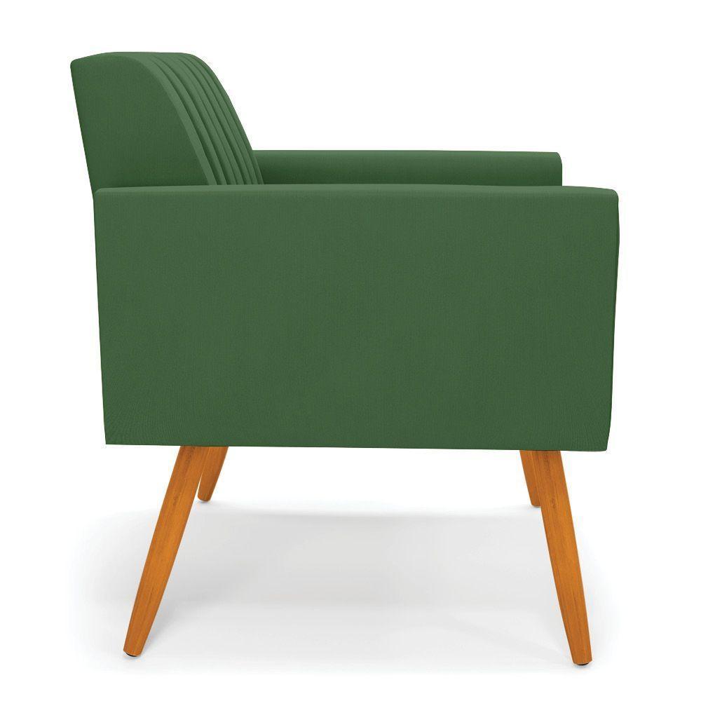 Kit 2 Poltronas Viena Gomada Suede Pés Palito Castanho - D'rossi Cor Verde - 6