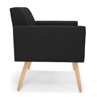 Kit 2 Poltronas Viena Gomada Suede Pés Palito Natural - D'rossi Cor Preto - 6