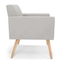 Kit 2 Poltronas Viena Gomada Veludo Cinza Pés Palito Natural - D'rossi - 5