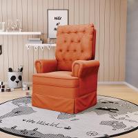 Poltrona De Amamentação Com Balanço Laura Veludo Ferrugem Tb125 Base De Madeira - D'rossi - 12