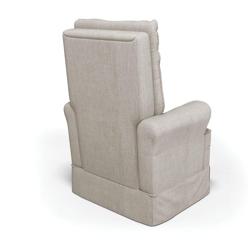 Poltrona De Amamentação Com Balanço E Puff Laura Linho Prata Tc180 Base De Madeira - D'rossi - 7